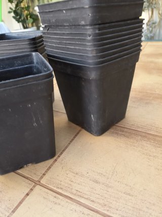 17 macetas cuadradas de plástico