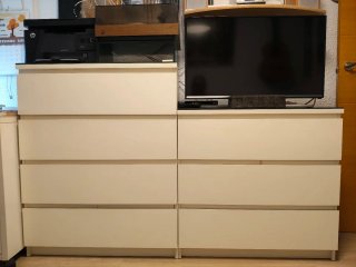 Dos cómodas Ikea Blancas (con cristales)