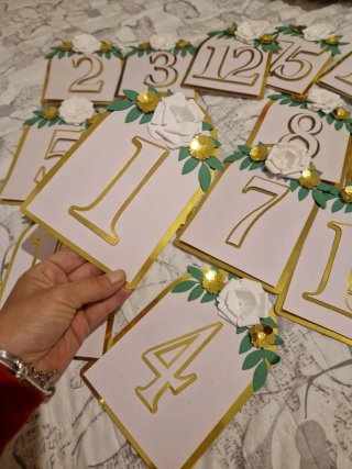Segnaposto Numerati da 1 a 15 di carta.