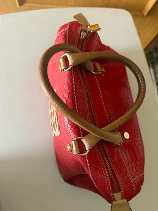 Bolso piel rojo 30x20 cm