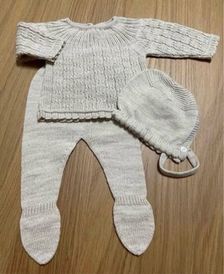 Conjunto bebé recién nacido tejido