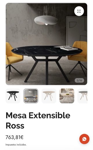Mesa comedor extensible 1,20m - 1,60m
