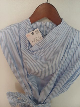 Blusa Rayas Azul y Blanco Talla Única