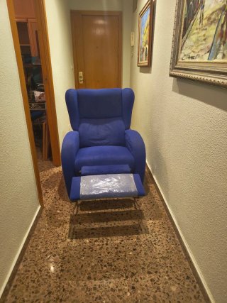 Sillón relax reclinable manual azul