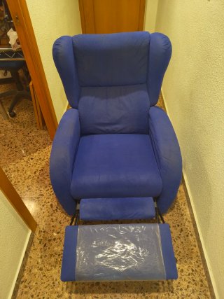 Sillón relax reclinable manual azul