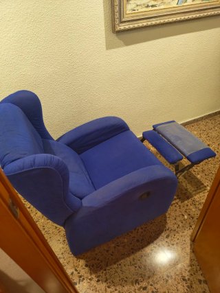 Sillón relax reclinable manual azul