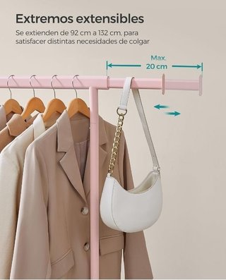 Perchero rosa con ruedas SONGMICS HSR013R01