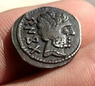 Moneda Ibérica Denario Baskunes