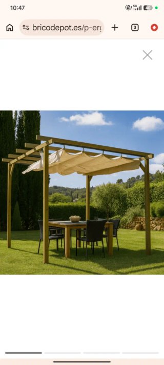 Toldo repuesto pérgola madera 3x3