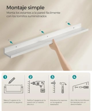 SONGMICS Estantes de Pared