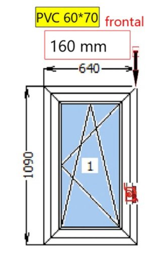 Ventana PVC 640mm*1090mm