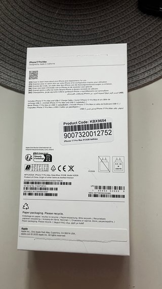 iPhone 17 Pro Max 512GB Azul