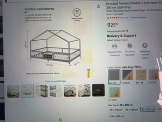Cama infantil casita, casi nueva, 90x190