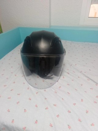 Casco Jet Moto Negro Abierto