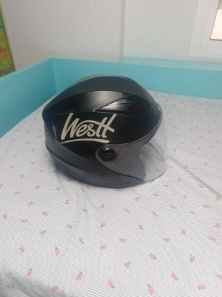 Casco Jet Moto Negro Abierto