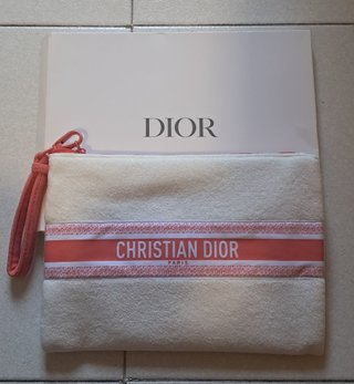 Borsa trucco Christian Dior spugnato bianco