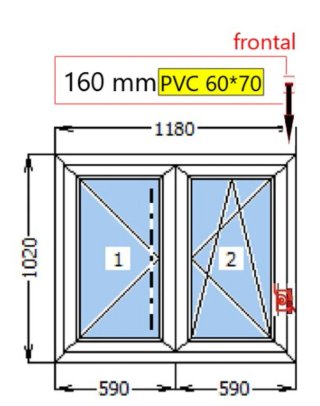 Ventana oscilobatiente  1180x1020mm