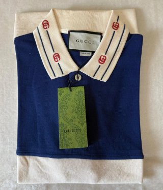 Polo Gucci Azul y Beige