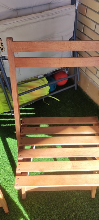 3 Sillas Madera Terraza Plegables