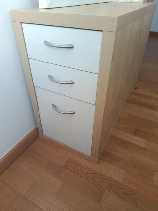 2 Cajoneras Madera y Blanco