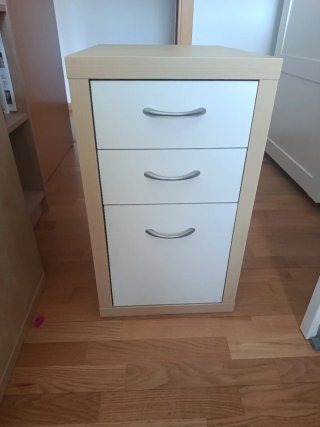 2 Cajoneras Madera y Blanco