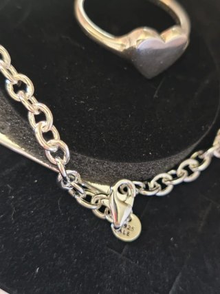 Conjunto Pandora Anillo y Pulsera Corazón