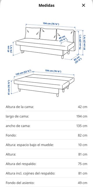 Sofá Cama Ikea Azul