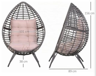 Sillón Huevo Ratán Balcón con patas