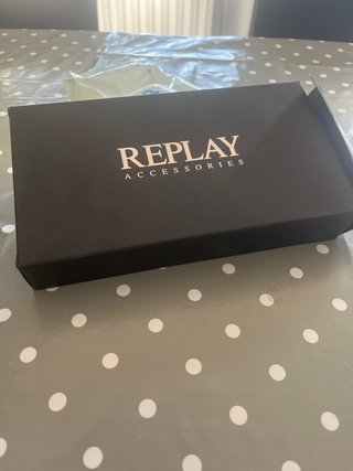 Monedero Replay Negro Cremallera