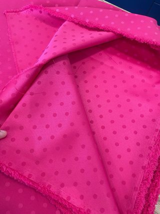 Tela flamenca rosa con topos 10m largo /1,5m ancho