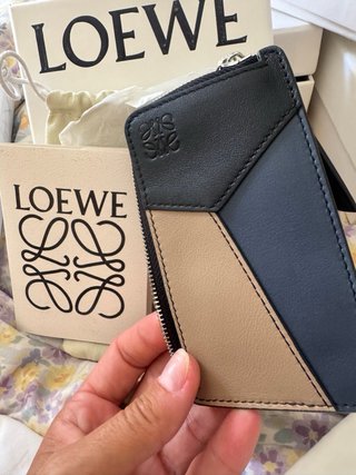 Monedero Loewe Puzzle Beige y Azul