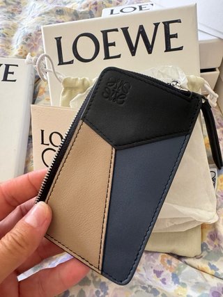 Monedero Loewe Puzzle Beige y Azul