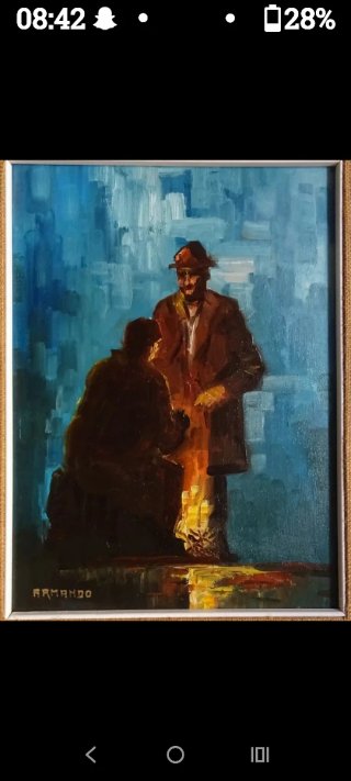 Vecchio quadro dipinto ad olio di scuola Toscana v