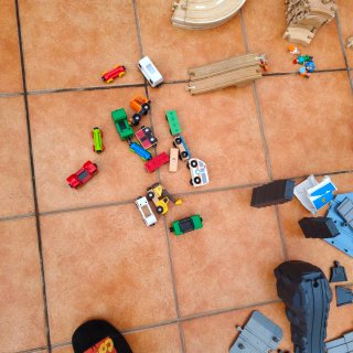 Pack Vías Tren Madera y Accesorios