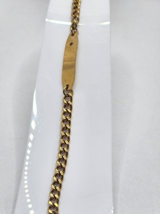 Pulsera esclava acero chapado oro estrella