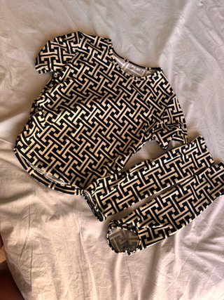 T-shirt donna con manicotti fantasia