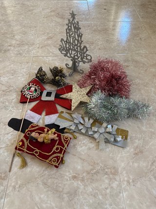 Conjunto Adornos Navidad Árbol Estrella Lazo