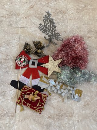 Conjunto Adornos Navidad Árbol Estrella Lazo