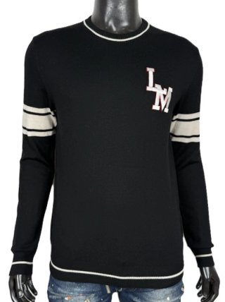 Love Moschino Maglione Uomo M Lana Nero Logo LM