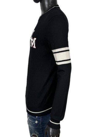 Love Moschino Maglione Uomo M Lana Nero Logo LM