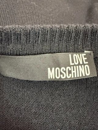 Love Moschino Maglione Uomo M Lana Nero Logo LM