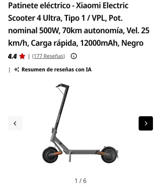 Patinete Eléctrico Xiaomi Scooter 4 Ultra