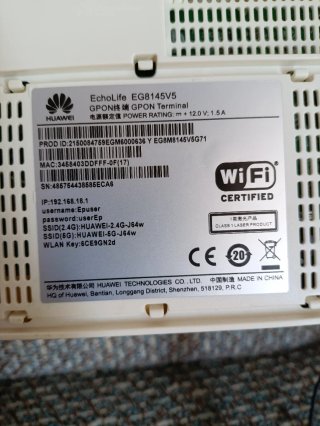Router ONT GPON Huawei EchoLife EG8145V5 GPON ONT