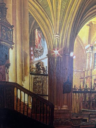 Cuadro J. Montenegro y Capell Interior Iglesia