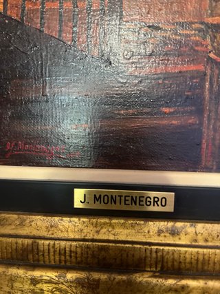 Cuadro J. Montenegro y Capell Interior Iglesia