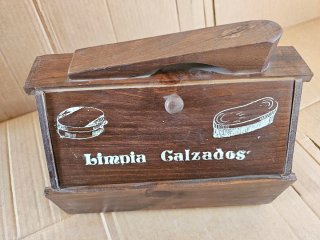 Caja Limpiabotas Madera Limpia Calzados