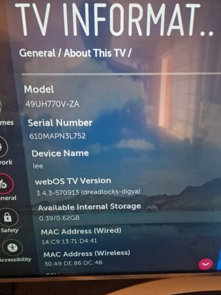 Smart TV LG 48 Negra