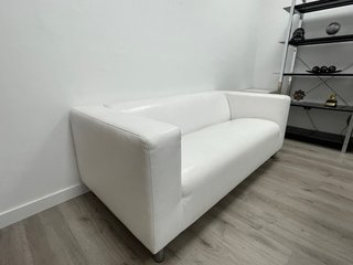 Sofá 2 plazas polipiel blanco