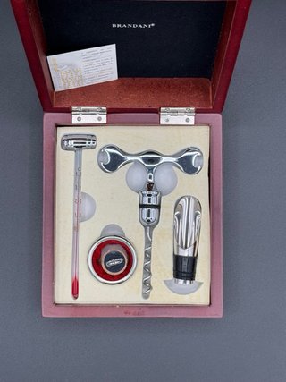 Set Vino Brandani 4 Pezzi Cavatappi Termometro
