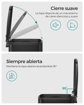 SONGMICS 8 L Cubo Basura Compacta, con Pedal